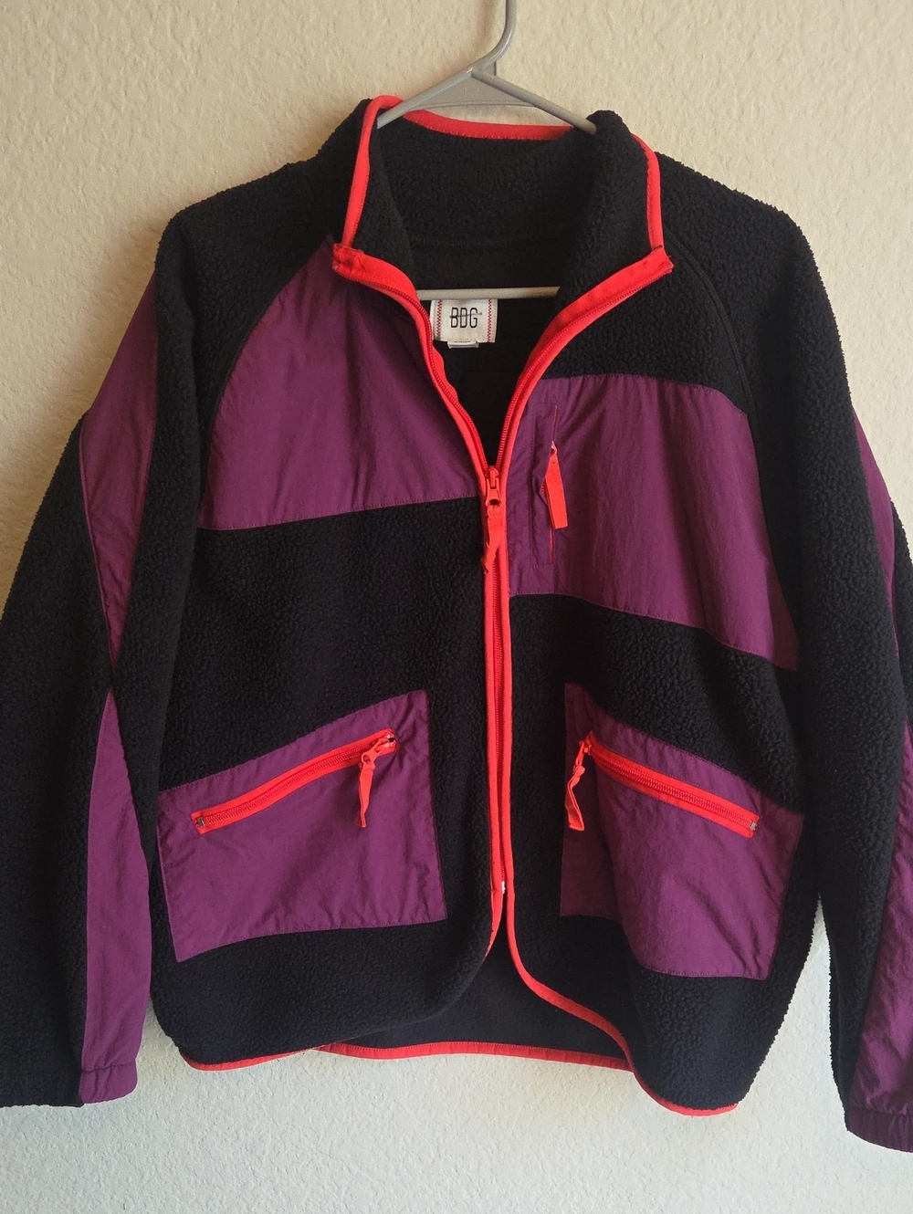 BDG Black & Purple Fleece Jacket